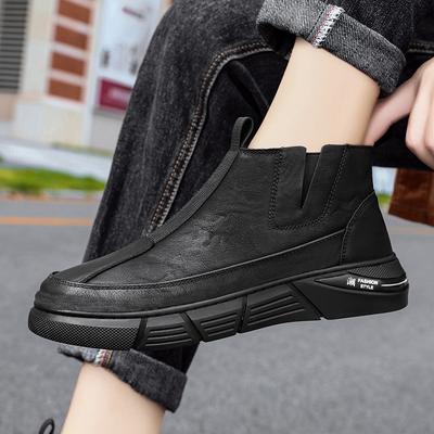 New High Top Boots Anti Slip Wear Resistant Water Proof Motorcycle Men Work Boot 2025 Chelsea Man Leather Shoes Bota Masculina