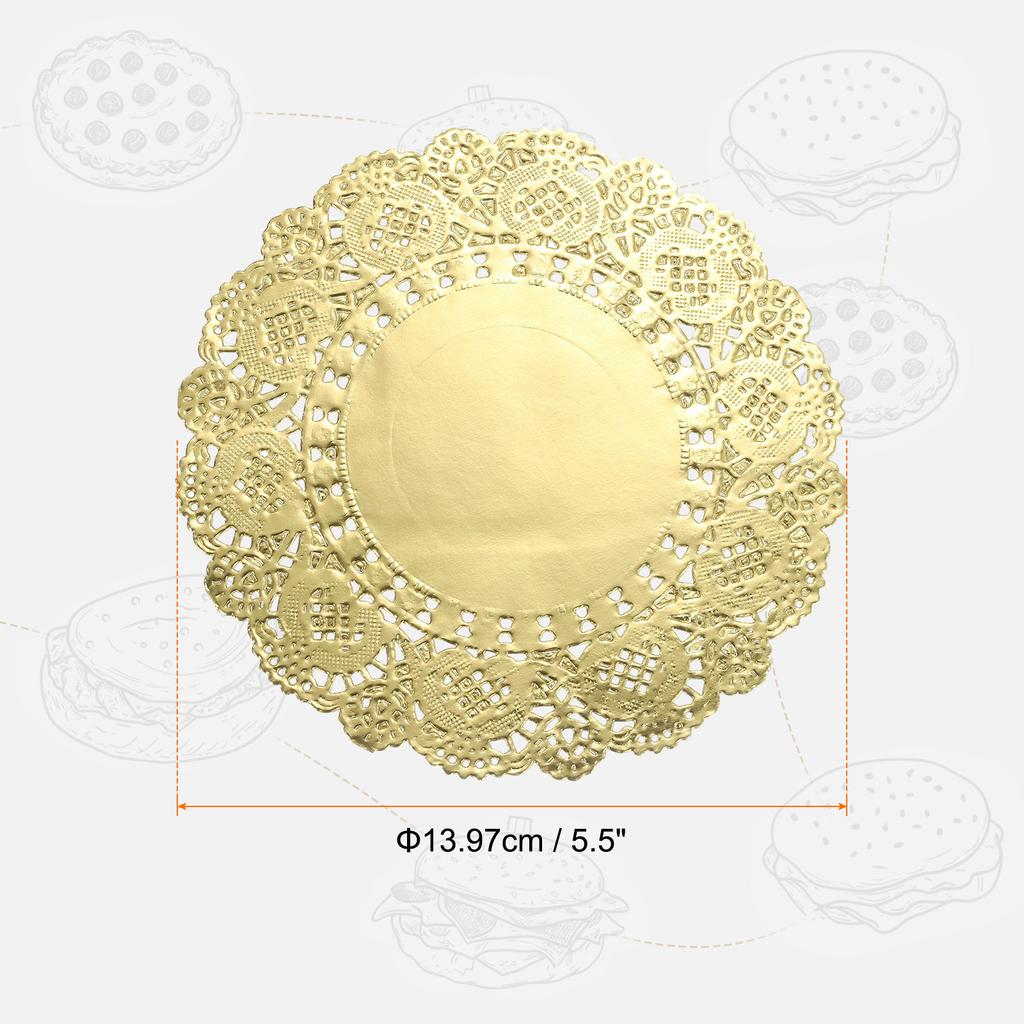 50/100/200pcs Lace Paper Doilies Round Disposable Decorative Paper Placemats Hollow Flower Absorbing Papers for Cakes Desserts