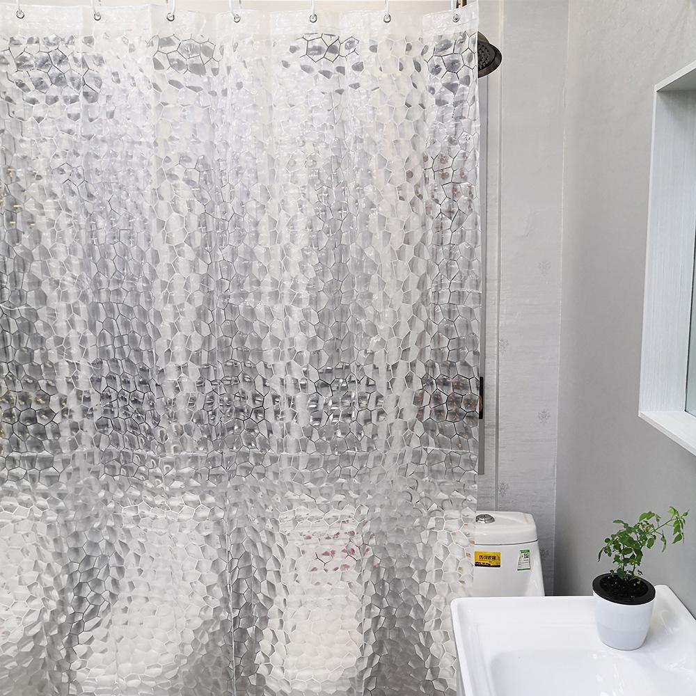 Transparenter PEVA-Duschvorhang mit Anti-Beschlag Wasserwürfel-Design für Badezimmerabtrennungen
