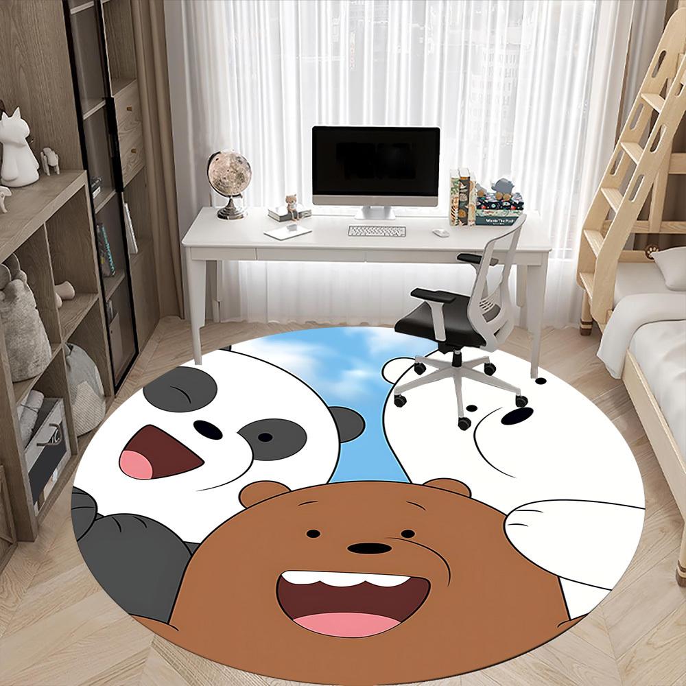 1 alfombra redonda para oficina We Bare Bears, para debajo de sillas de oficina, dormitorio, sala de estar, decoración del hogar, decoración de habitación, disponible en varios tamaños