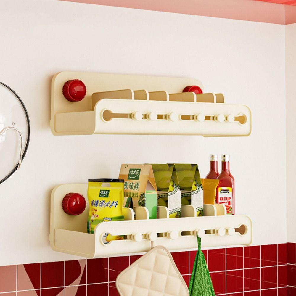Adjustable Divider Wall Mounted Spice Organizer Hanging Bathroom Stand Condiment