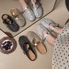 Summer rhinestone Mary Jane bag head slippers women's new summer wear half-support single shoes cool slippers