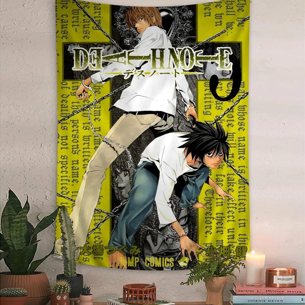 Anime Death Note DN L Πολύχρωμη Ταπετσαρία Κρεμαστή στον Τοίχο Μποέμικες Ταπετσαρίες Τοίχου Μάνταλα Φύλλα Κρεμαστά στον Τοίχο