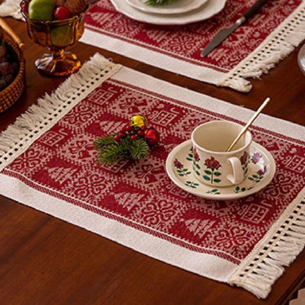 Thickened Table Cover Red Elks Tablecloth Creative Christmas Table Runner  Kitchen Decoration