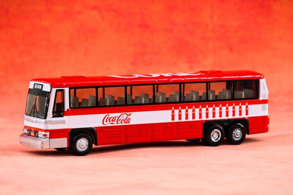 Tiny City Scale 96A3 Diecast Model 1/110 Single-Deck Coca-Cola Bus, Car, Red/White