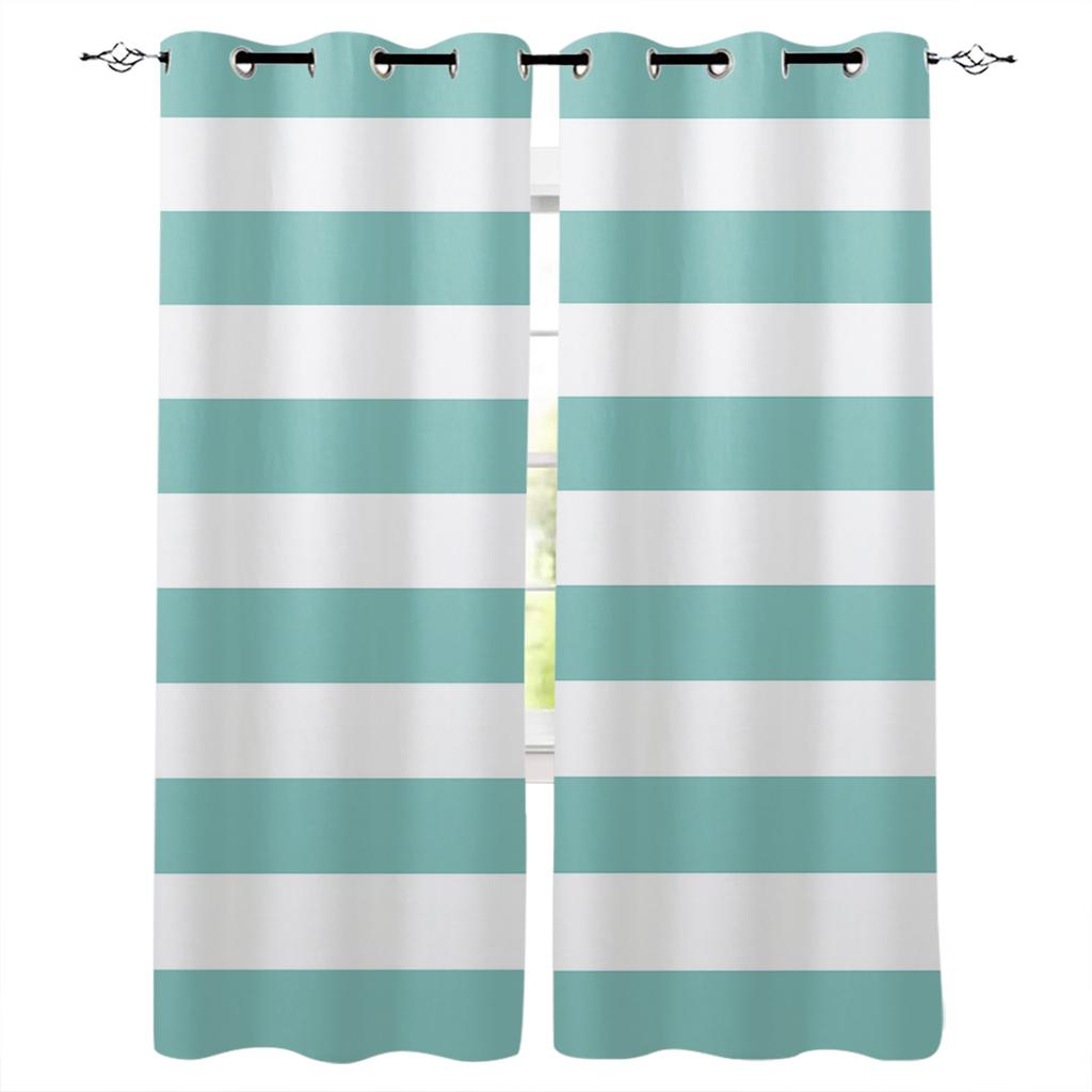 Enkla ränder Svartvita Fönstergardiner för Vardagsrum Sovrum Rummet Kök Hänggardindekoration Draperier