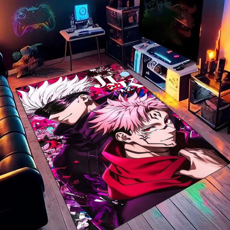 Tappeto con Bellissimo Motivo Jujutsu Kaisen - Tappeto Antiscivolo per Cucina e Esterno, Decorazione per la Casa e la Camera da Letto, Regalo di Compleanno