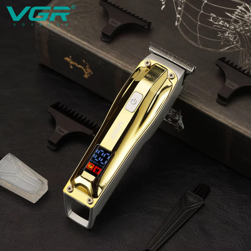 Men's Electric Smart LCD Digital Display Electric Hair Clipper Household Mini Portable Rechargeable Hair Clipper Exquisite Carved Electric Clipper