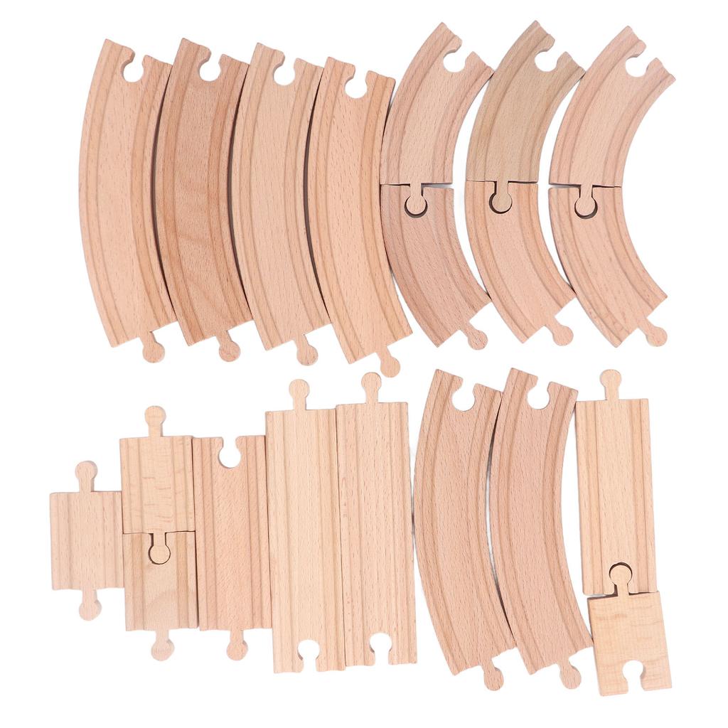 Wooden Train Track Set for Toddlers Assembly Kit Building Toys Educational DIY Wooden Train Track