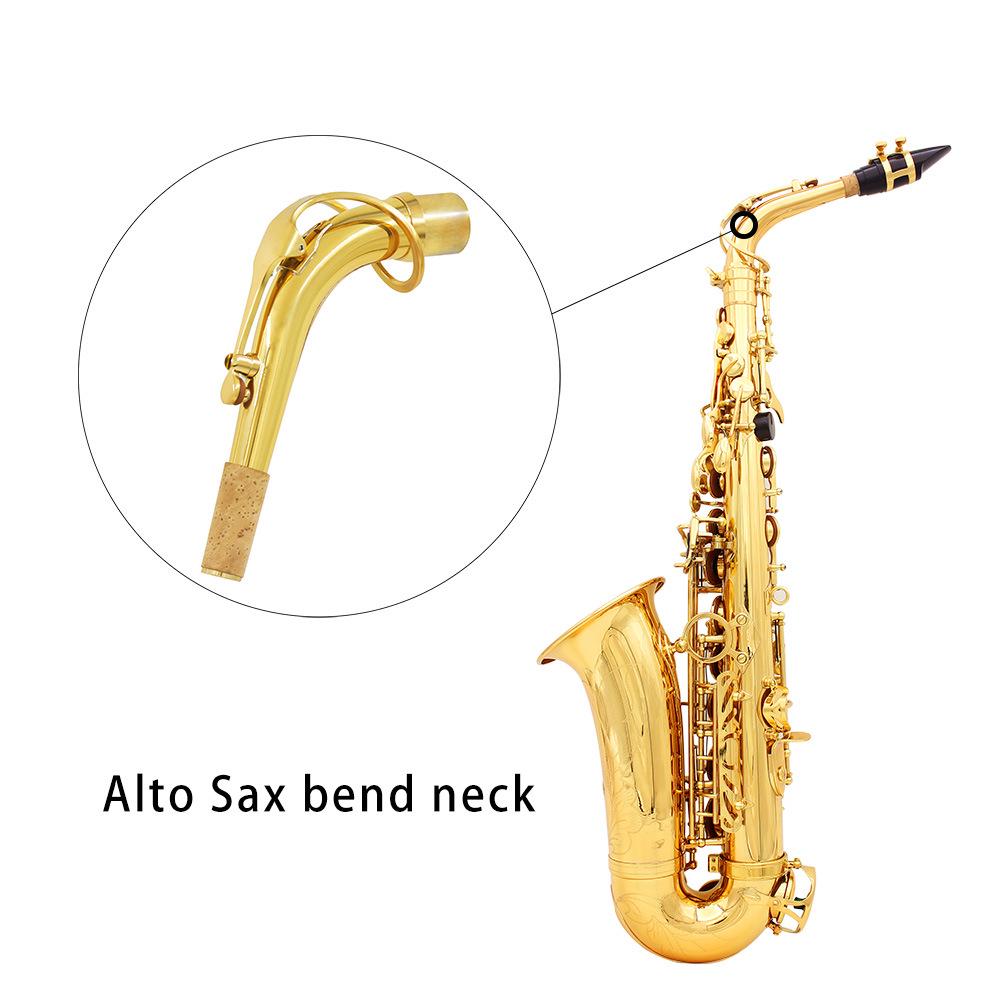 E Alt Saxofoon Messing Halsbuis, 2,5 cm Opening, Gebogen Muziekinstrument Accessoire met Saxofoon Mondstuk.