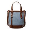 Popular contrasting color bucket bag women's new small bag fashionable portable shoulder bag textured messenger bag