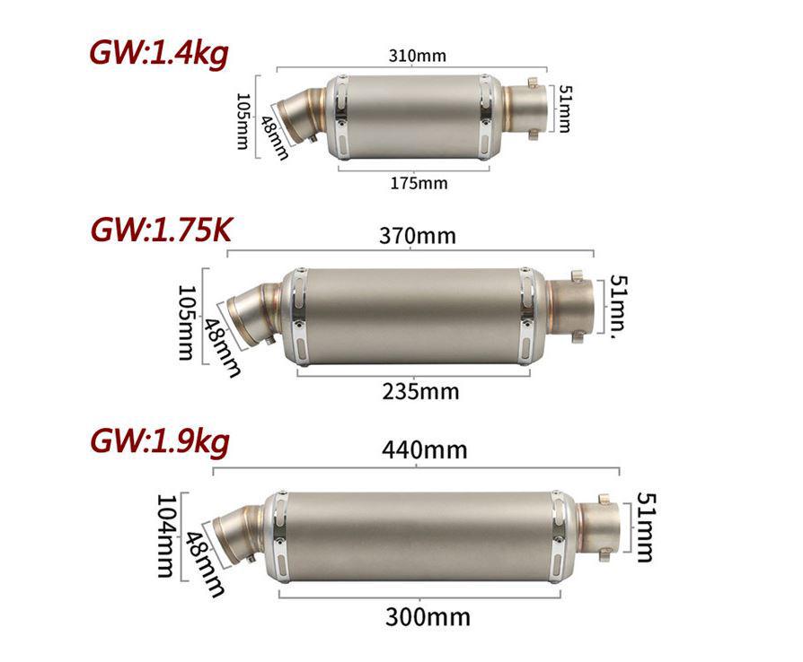 Compatible Exhaust Pipe for Yamaha R3, R6, R15, Kawasaki Ninja 250, 400, Duke 200, RC 390