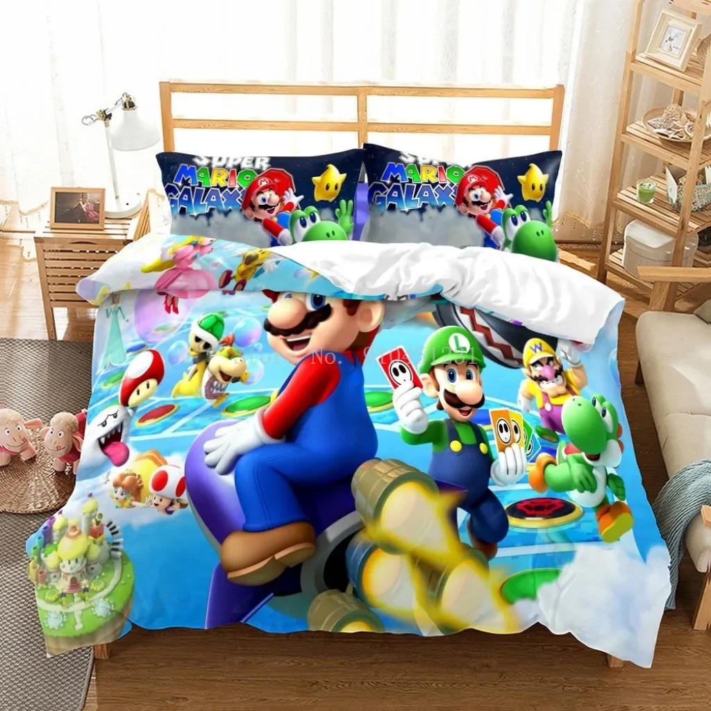 Super Mario Duvet Cover Set Comfortable and Warm Bedding Set for Decorating Your Bedroom and Enhancing Home Life for Teens Gifts