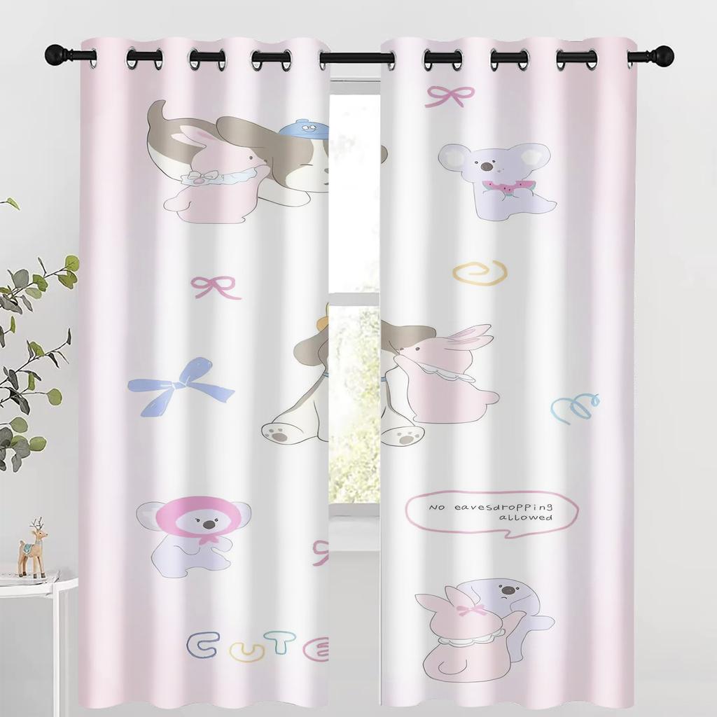 Cute Cartoon Pattern Blackout Curtains Suitable For Children'S Bedrooms, Perfect For Boys And Girls With A Childlike Innocence.