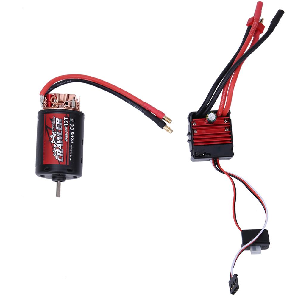 5 Slot 550 Brushed Motor 80A ESC Combo Set RC Car Accessories for 1 10 RC Crawler Car(12t80A )