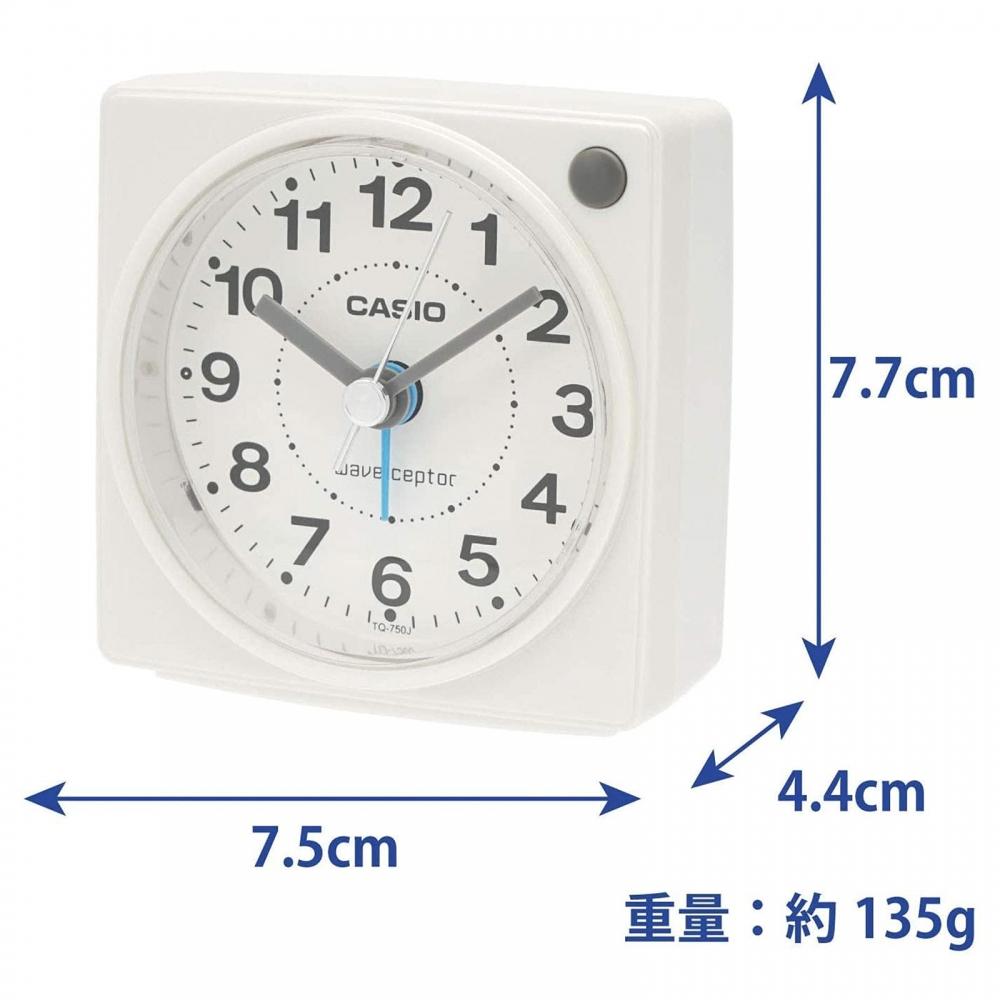 CASIO Table Clock Radio Clock Analog Square White TQ-750J-7JF