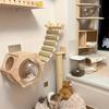 Cat Shelves for Wall 5 In 1 Cat Furniture Set with Soft Pad Space-Saving Wall Mounted Shelves with Toys for Play & Rest