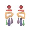 Environmentally Friendly Wood Earrings, Personalized Color Irregular Graphic Splicing Studs