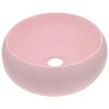 VidaXL Round Luxury Washbasin Countertop Toilet Sink Bathroom Kitchen Cloakroom Home Interior Pink 146999