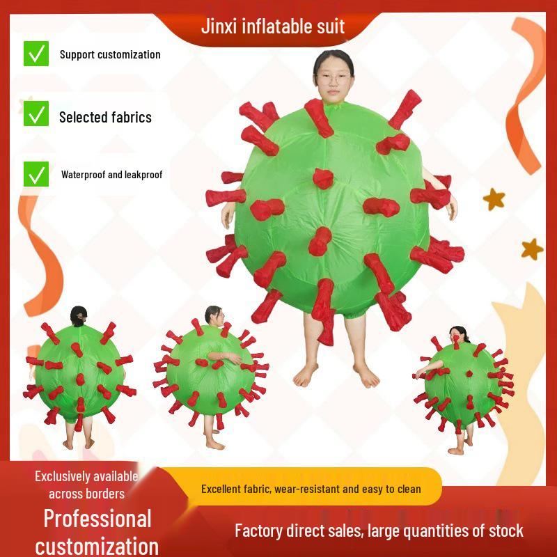 Opblaasbaar Virus Kostuum Pak - Halloween Cosplay Cartoon Mascotte