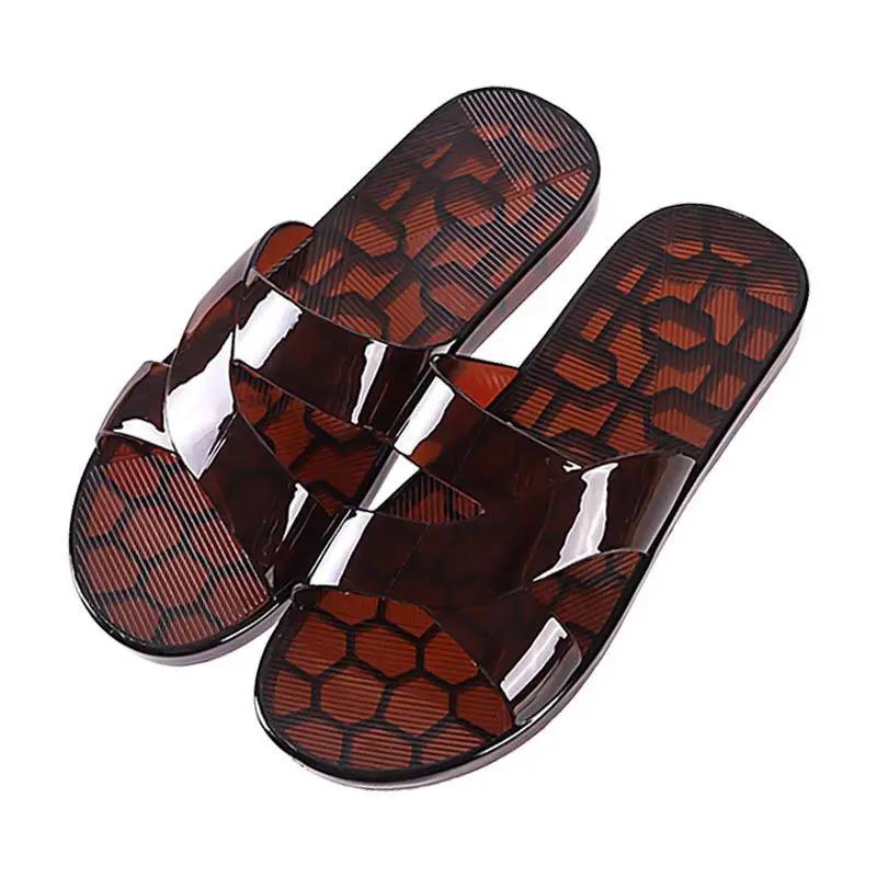 Male Slipper House Flat Walk Around Home Shiatsu Men's Shoe Pvc Indoor Bathroom Slides Mascullino Original Designer Luxury Adult