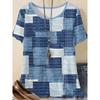 Creative Splice 3D Printed Short Sleeved T-shirt Fashionable Comfortable Soft Breathable Large Loose Womens T-shirt