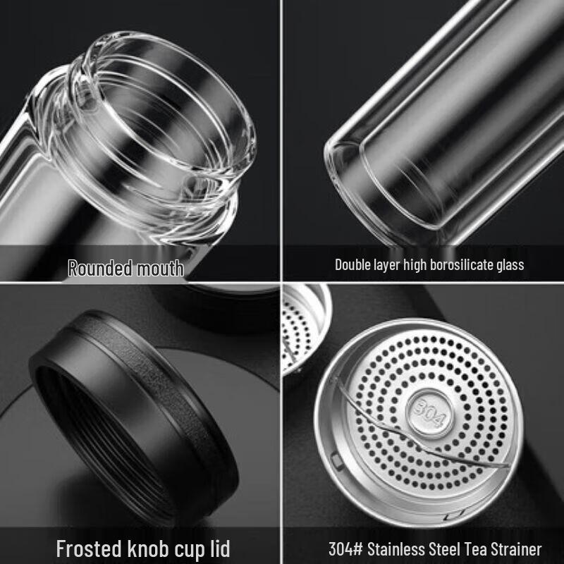 FUGUANG Zhixin 500ML Double-Layer Glass Travel Mug