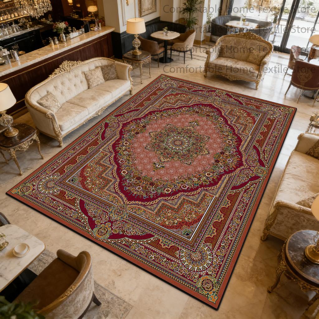 Classic Persian Luxury Style Living Room Carpet Washable Short Velvet Large Floor Mats Decoration Bedroom Antiskid Fluffy Rug