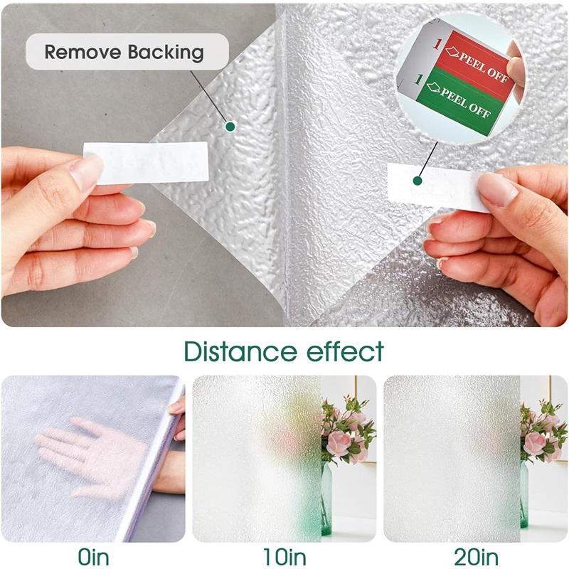Vintage Water Wave Glass Sticker Decorative Window Film Privacy Protection Translucent Opaque Anti Peeping Glass Decal Essential Home Decor