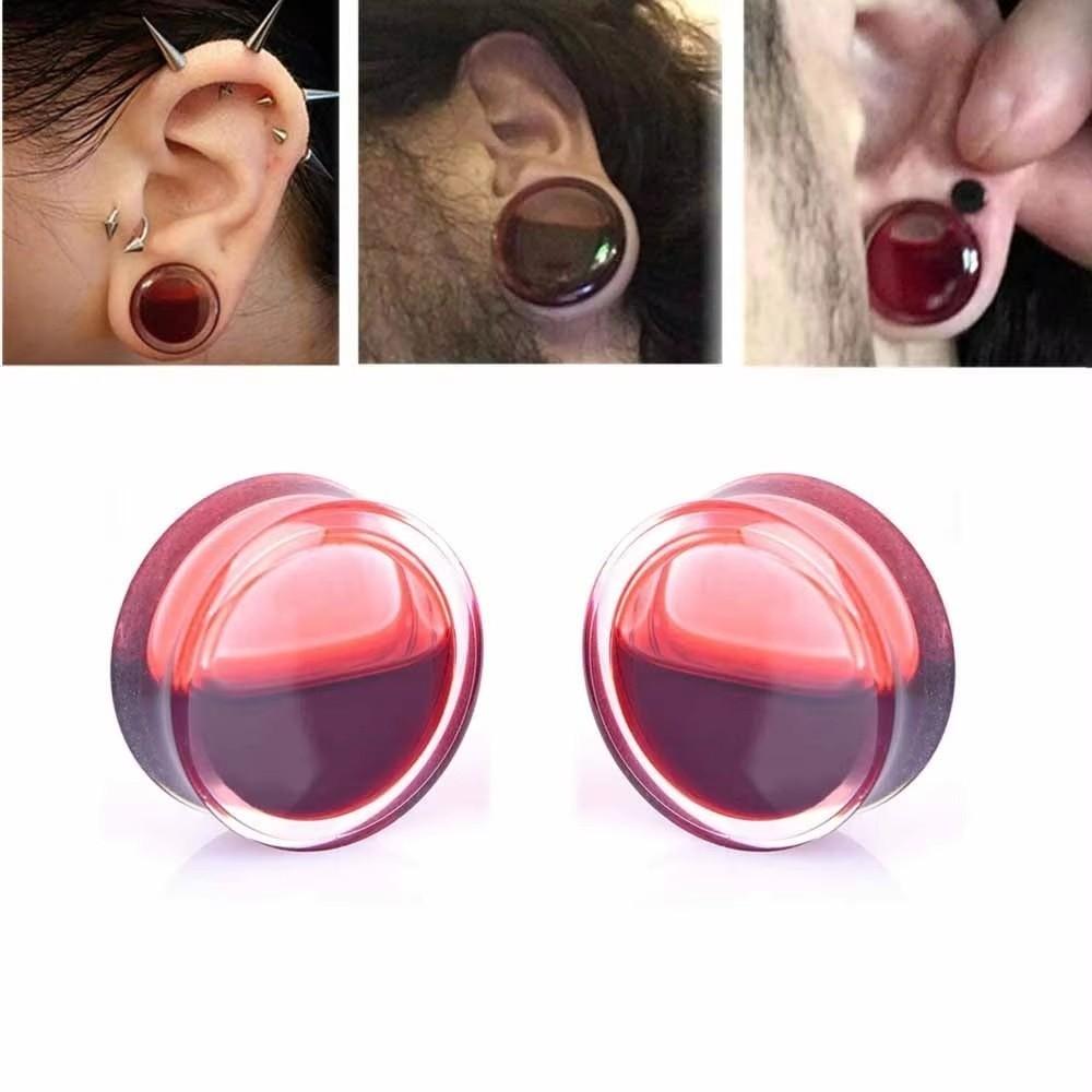 Doppel-Sattel-Ohrstecker Schmuck Transparente Acryl Flesh Tunnels Piercing für das tägliche Outfit