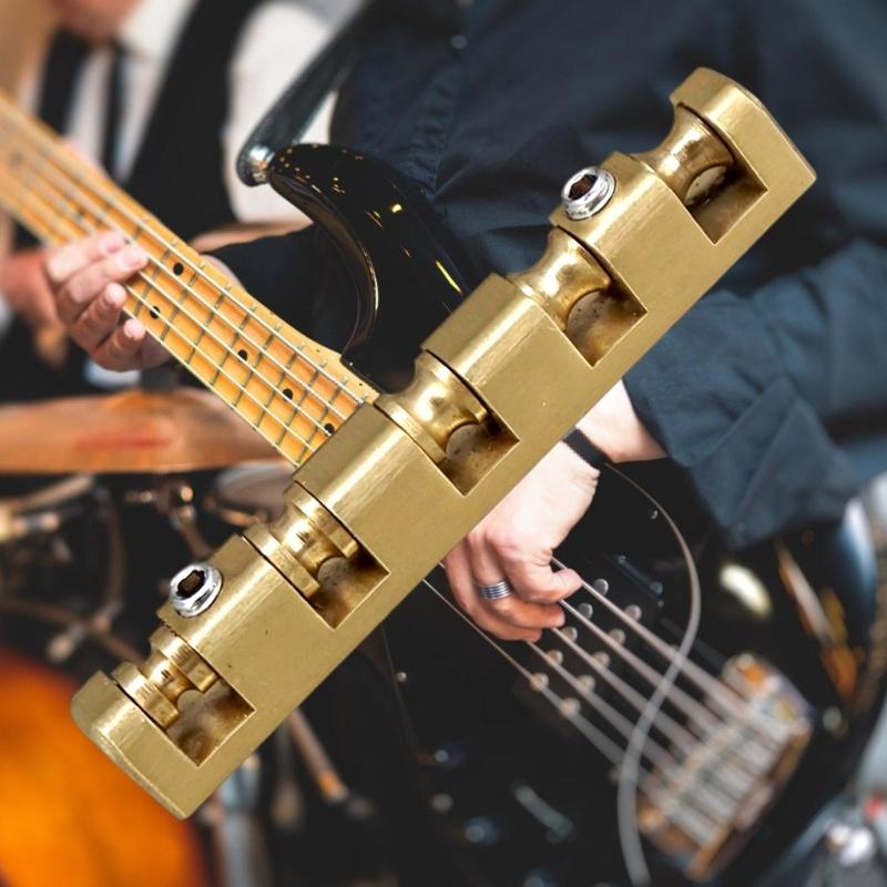 Brass Bass Guitar Nut Roller Adjustable Height for Enhanced Resonance Size Includes Base Plate and Accessory