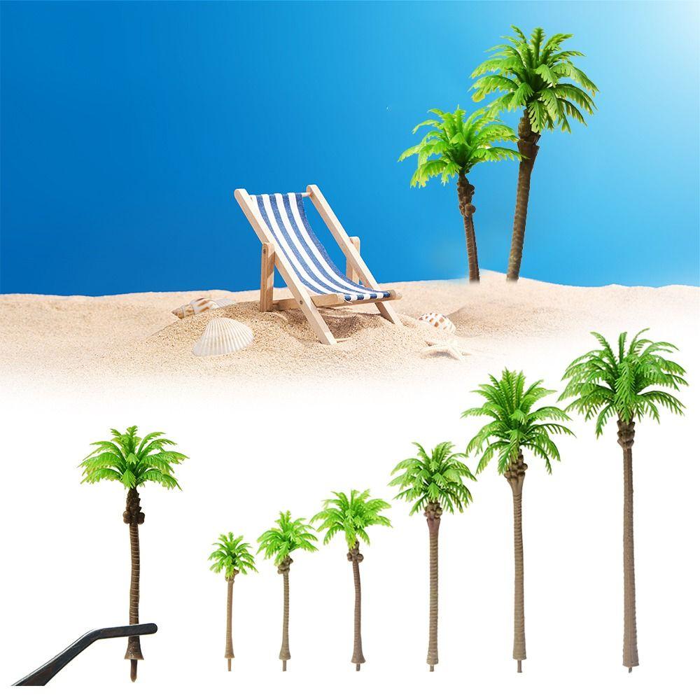 5Pcs Stereoscopic Palm Tree Model Artificial Coconut Micr Landscape  Desktop Decoration