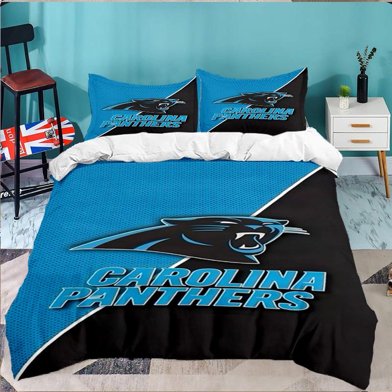 Panthers Helmet 3pcs Bedding Set,Including 1pc Duvet Cover And 2pcs Pillowcases Perfect Gift for Christmas,Ideal for Bedroom, Dormitory