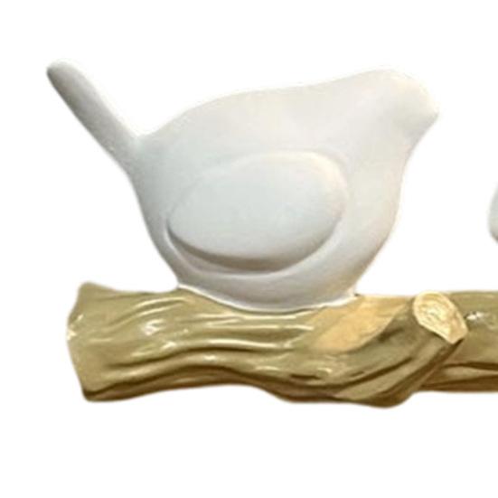 Resin Birds Wall Hook Decorative Birds on Tree Branch Coat Hook Farmhouse Wall Mounted Hanger for Entryway Coats Hats Keys Towels