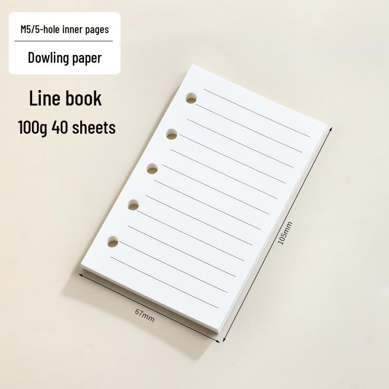 

A8 Loose-Leaf Inner Pages M5: 5-Hole Grid, Blank, Lined Custom Journal Refill