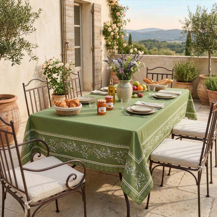 Rectangle 140X240 Cm LUBERON Stain-resistant Printed Tablecloth, by Soleil d'Ocre