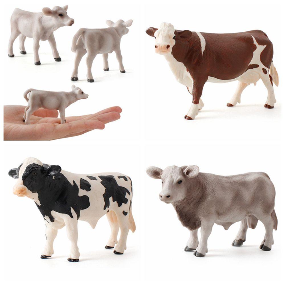 Ornaments for Children Baby Simulated Cattle Animal Figurine Cow Models Educational Toys Home Decor