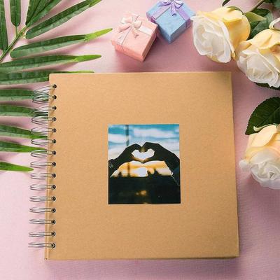 Photo Album Scrapbook Kraft Paper Scrapbook Album Flexible Coil Design DIY Memory Book for Family Wedding
