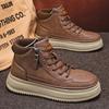 Men's Shoes 2026 New Outdoor Hiking Leisure Boots Men's Autumn and Winter Shoes Men's Trendy Shoes Thick Soled High Top Shoes