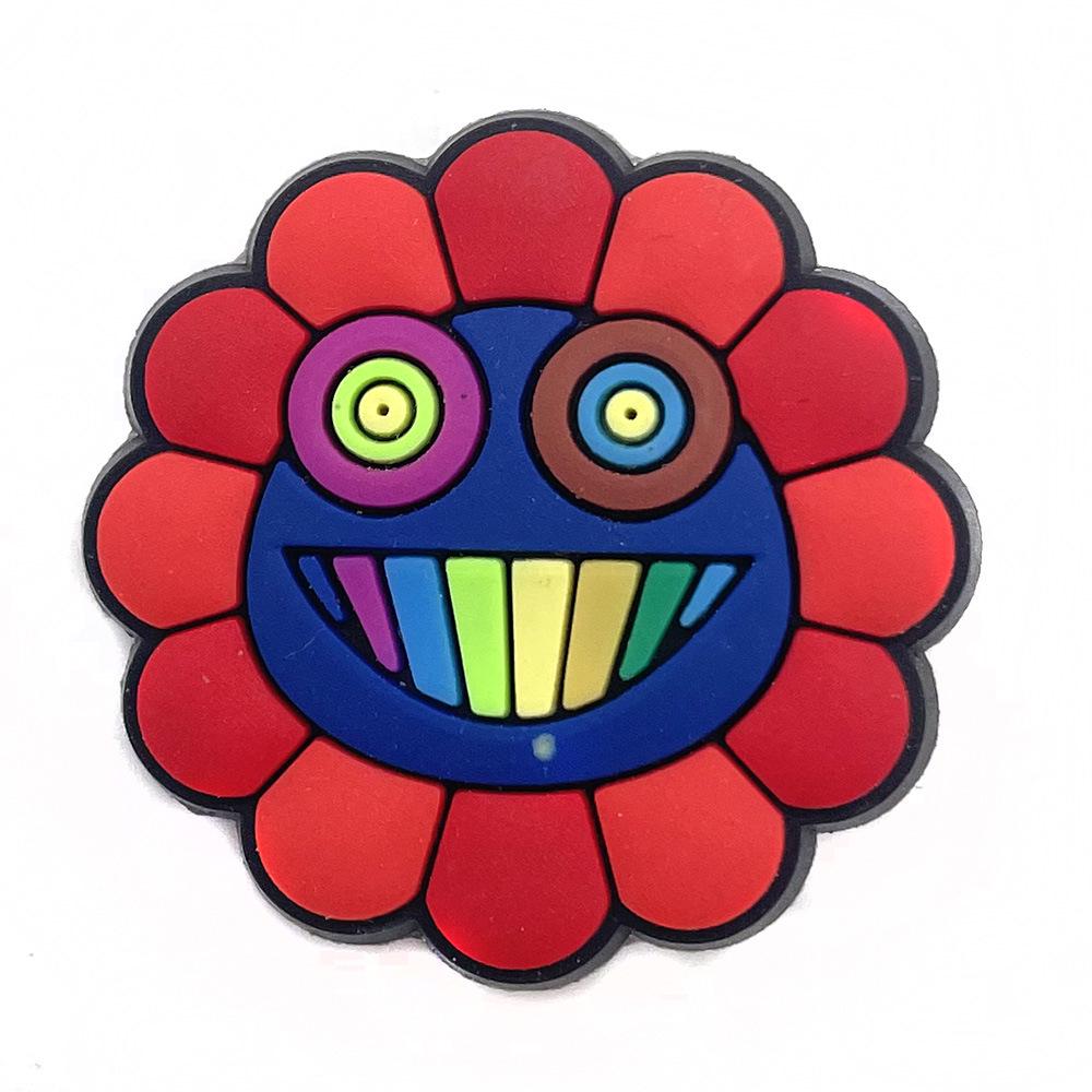 Cute Cartoon Shoe Decorations: PVC Soft Rubber Slipper Buckles with DREW Letter & Flower Design