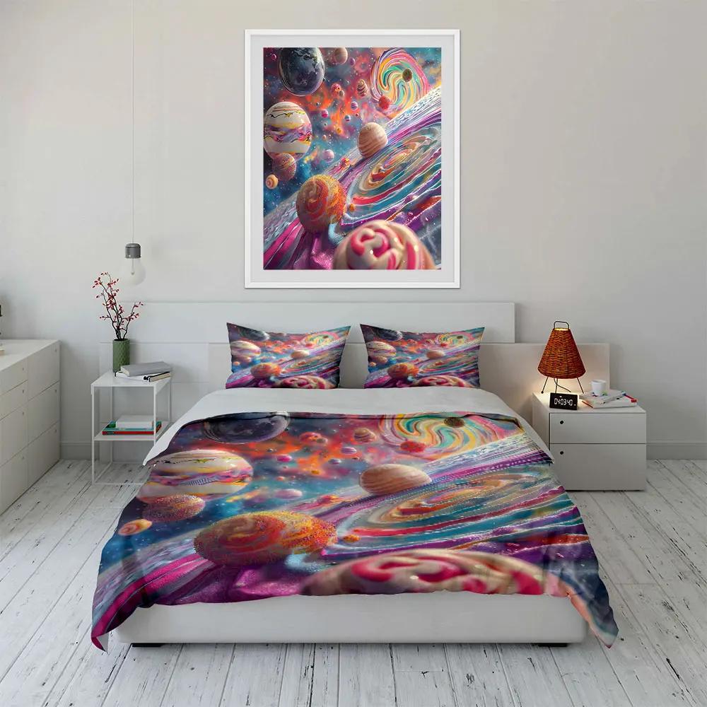 "Galaxy-Inspired Abstract Decor Set" Multiple sizes kid's and adults' bedroom Exquisite 3PC bedding set, gift