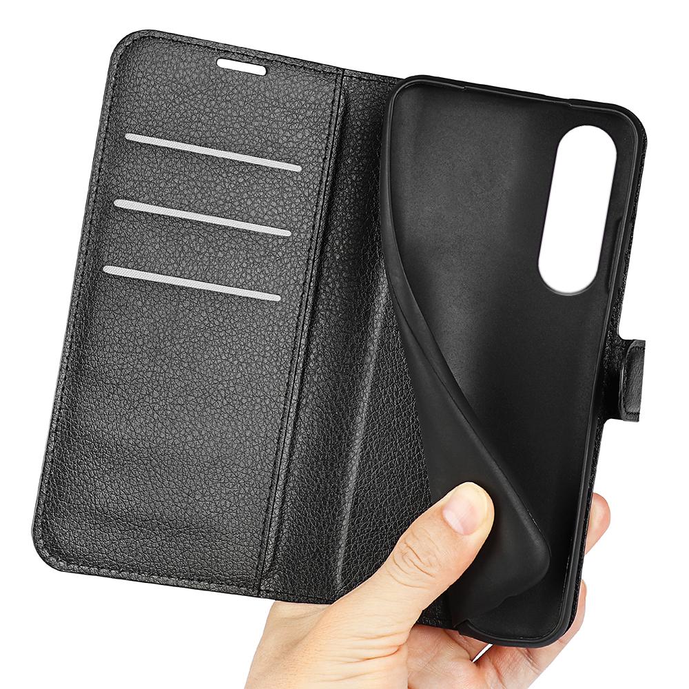 For Sony Xperia 1 V PU Leather Litchi Texture Phone Case Wallet Stand Flip Cover