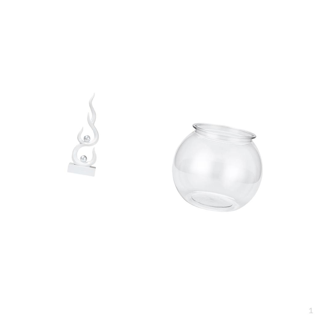Modern Resin Flame Fish Tank Sculpture Ornament for Desktop Patio Office Bookshelf Bedroom Living