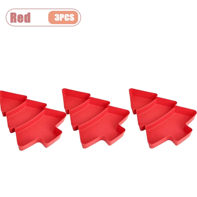 1-10PCS Plastic Divided Fruit Tray Christmas Tree Candy Dish Snack Plate Decorative Compartment Serving Tray for Living Room