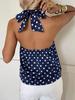 Women's 2026 Summer Polka Dot Halter Crop Top