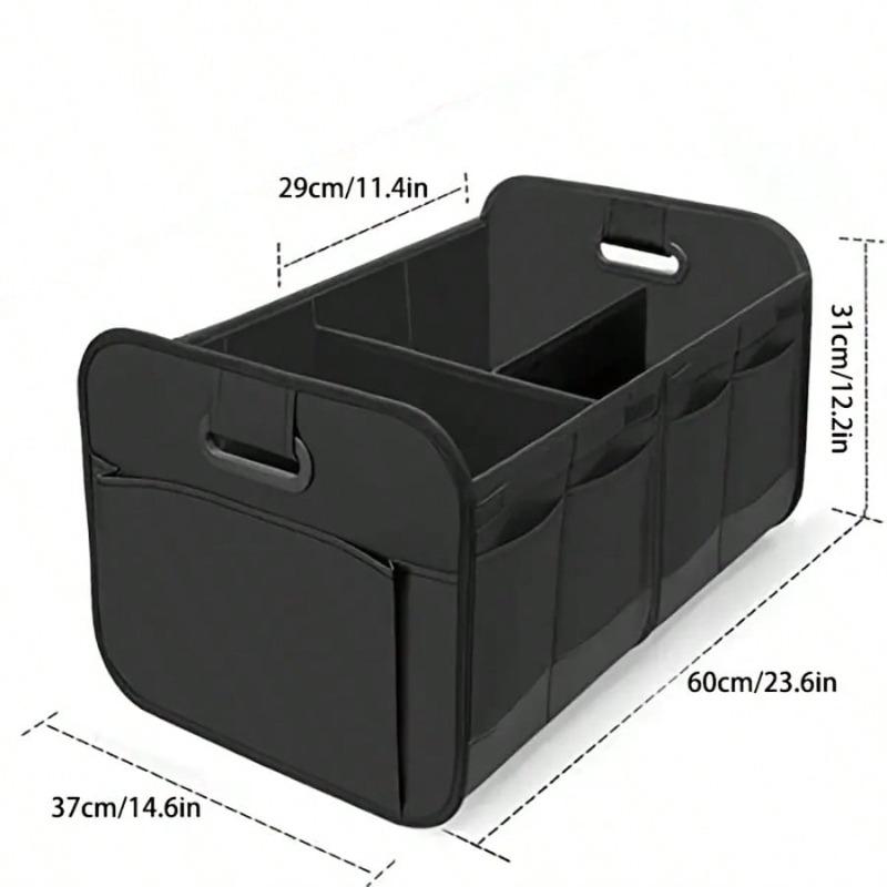 Heavy-Duty Car Trunk Storage Box, Foldable Design With Multiple Compartments - Reinforced Handle Storage Box