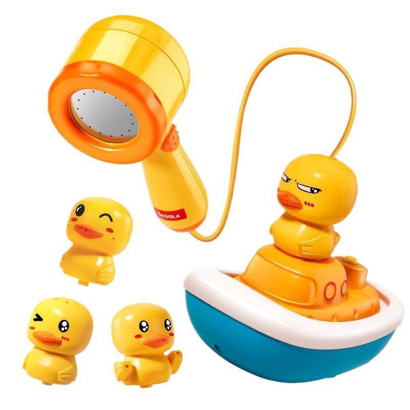 Waterplay Bath Toy Set With Water Wheel And Baby Duck Design For Toddlers