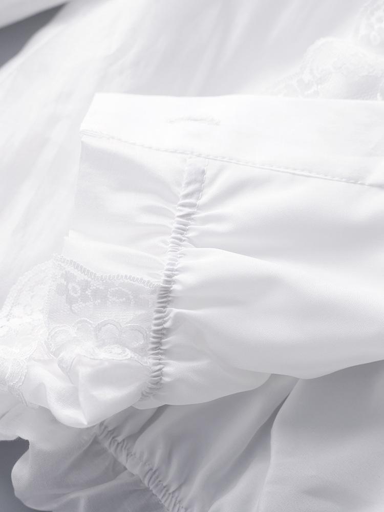 French Style Romantic Tencel Embroidered Women's Spring Shirt