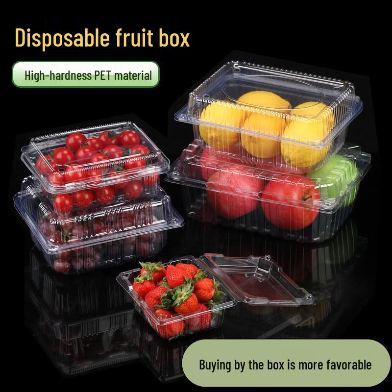 Disposable Rectangular Plastic Food Containers with Lids, 100-Count