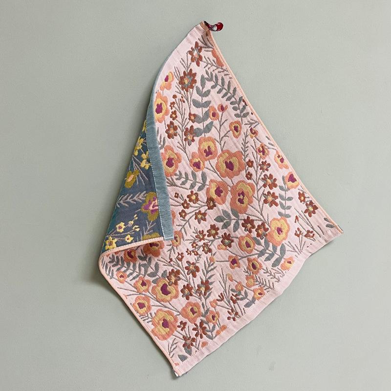 38x40cm Retro Floral Large Hand Towel 4 Layer Cotton Gauze Decorative Pure Cotton Dish Cloth Quick Dry Tea Towel Home Restaurant
